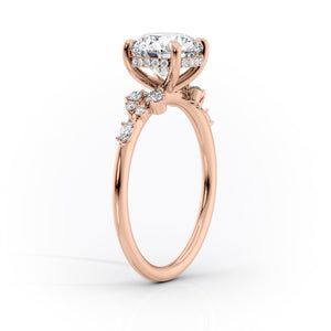 The Emma Set  With A 5 Carat Radiant 18K Rose Gold Moissanite