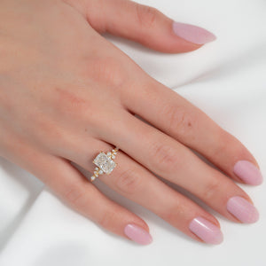 The Emma Set  With A 2.5 Carat Radiant 18K Yellow Gold Moissanite