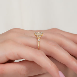 The Emma Set  With A 2.5 Carat Radiant 18K Yellow Gold Moissanite