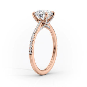 The Pave Claire Set  With A 2 Carat Marquise 14K Rose Gold Moissanite