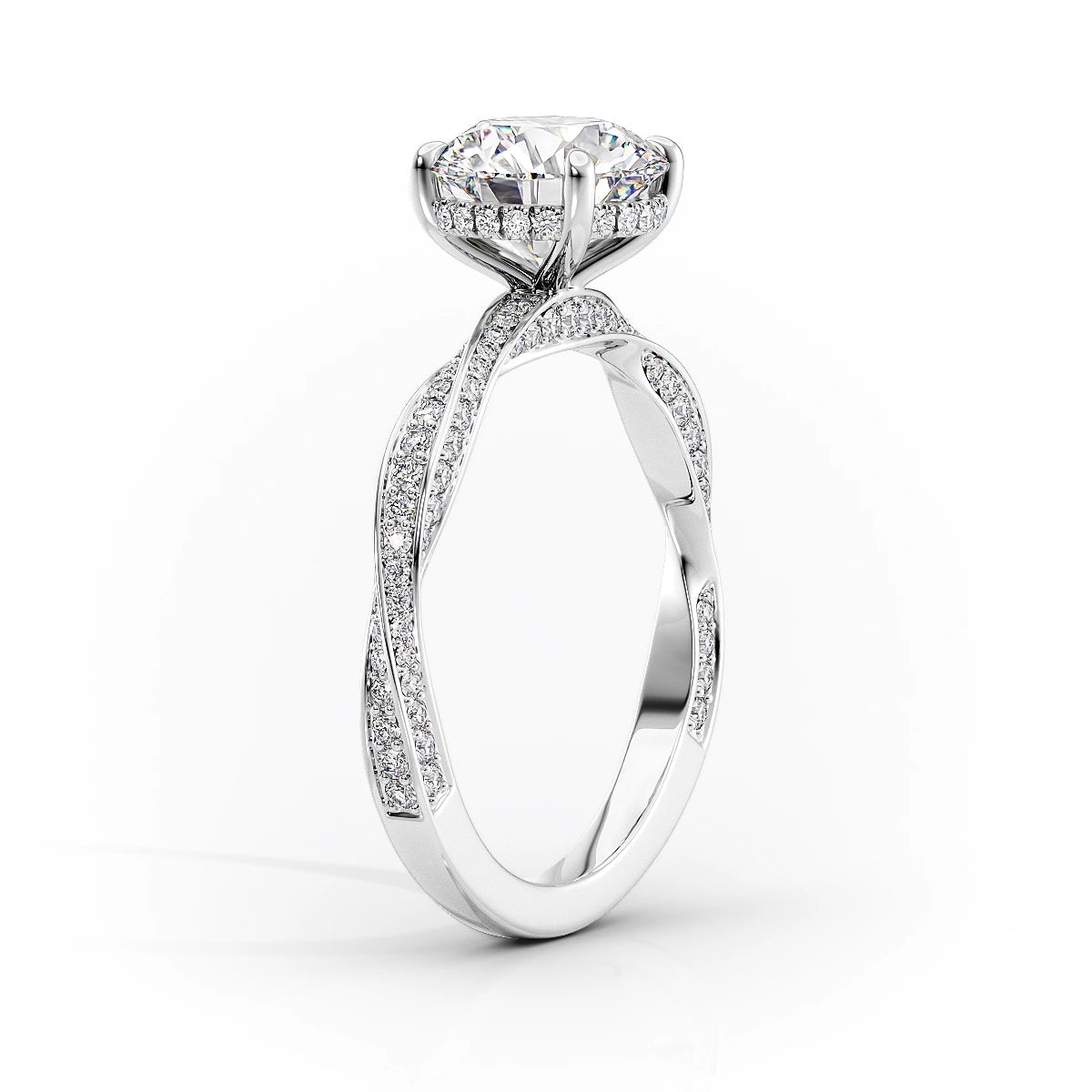 The Caroline Set  With A 1 Carat Princess 14K White Gold Moissanite