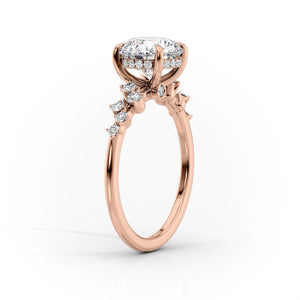 The Mia Set With A 2.5 Carat Emerald 18K Rose Gold Lab Diamond