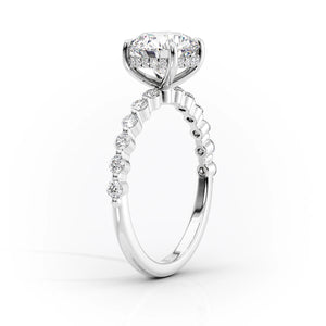 The Khloe Set With A 1 Carat Emerald 14K White Gold Lab Diamond