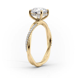 The Stacey Set With A 1 Carat Oval 18K Yellow Gold Lab Diamond