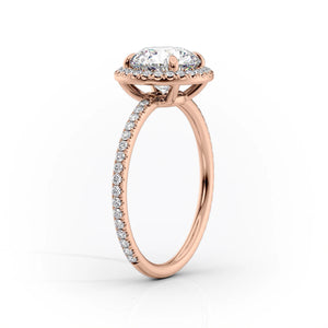 The Michelle Set With A 3 Carat Oval 14K Rose Gold Lab Diamond