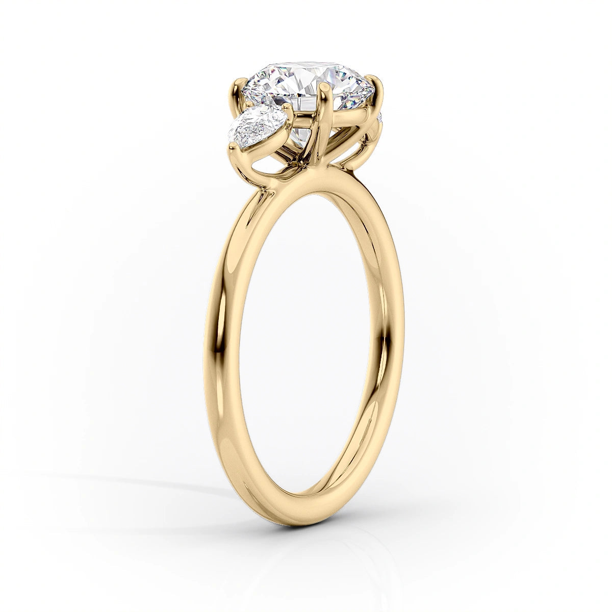 The Lauren Set  With A 3 Carat Princess 18K Yellow Gold Moissanite