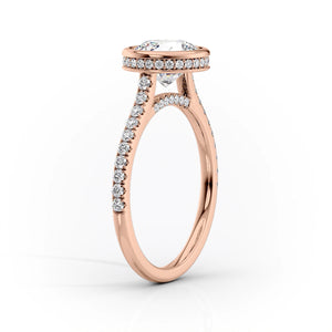 The Pave Charlotte Set  With A 3.5 Carat Round 18K Rose Gold Moissanite