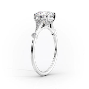 The Amber Set  With A 1 Carat Princess 14K White Gold Moissanite