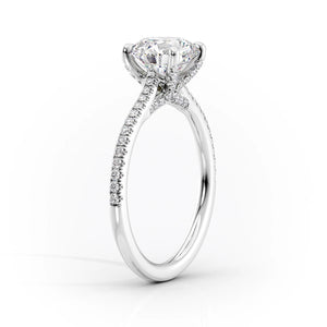 The Pave Claire Set  With A 1 Carat Princess 14K White Gold Moissanite