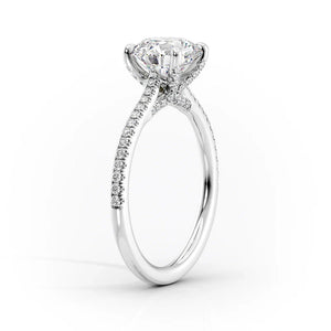 The Pave Claire Set With A 2.5 Carat Radiant 18K White Gold Lab Diamond