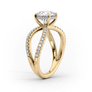 The Zoey Set With A 2 Carat Round 18K Yellow Gold Lab Diamond