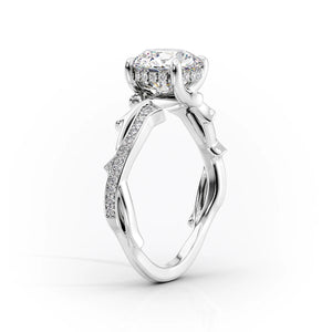 The Pave Twig Set With A 1 Carat Pear 14K White Gold Lab Diamond