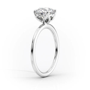The Pave Alison Set  With A 2.5 Carat Round 14K White Gold Moissanite