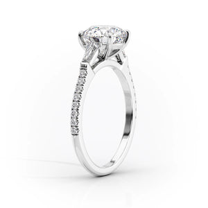 The Liv Set  With A 5 Carat Marquise 18K White Gold Moissanite