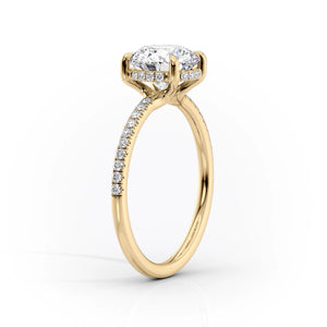 The Mandy Set  With A 2 Carat Cushion 18K Yellow Gold Moissanite