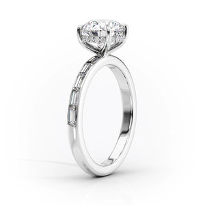 The Jennifer Set  With A 1.5 Carat Princess 14K White Gold Moissanite