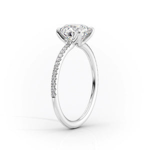 The Pave Ashley Set With A 2.5 Carat Emerald 18K White Gold Lab Diamond