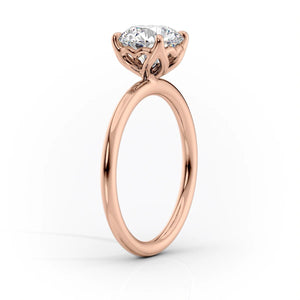 The Alison Set  With A 2 Carat Round 18K Rose Gold Moissanite