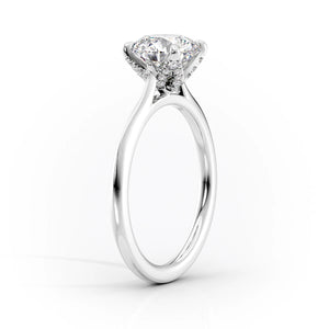 The Solitaire Madison Set  With A 3 Carat Princess 14K White Gold Moissanite