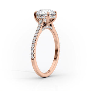 The Natalie Set  With A 1.5 Carat Princess 14K Rose Gold Moissanite