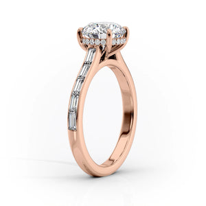 The Monica Set With A 2 Carat Pear 18K Rose Gold Lab Diamond