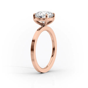 The Eleanor Set  With A 3 Carat E. Cushion 14K Rose Gold Moissanite