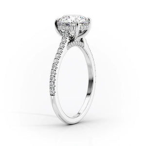 The Pave Natalie Set With A 1 Carat Marquise 14K White Gold Lab Diamond