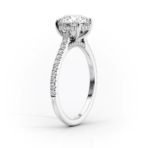 The Natalie Set  With A 1.5 Carat Pear 14K White Gold Moissanite