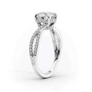 The Angelina Set With A 1 Carat Round 14K White Gold Lab Diamond