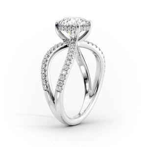 The Zoey Set With A 1 Carat Cushion 14K White Gold Lab Diamond