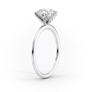 The Solitaire Petal Kamellie Set   With A 2.5 Carat Princess 14K White Gold Moissanite
