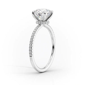The Pave Nelly Set With A 3 Carat Marquise 18K Yellow Gold Lab Diamond
