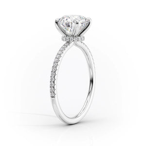 The Nelly Set  With A 2.5 Carat Oval 18K White Gold Moissanite