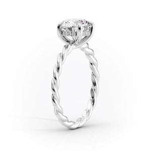 The Alice Set  With A 1 Carat Radiant 18K White Gold Moissanite