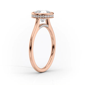 The Charlotte Set  With A 1 Carat Round 18K Rose Gold Moissanite