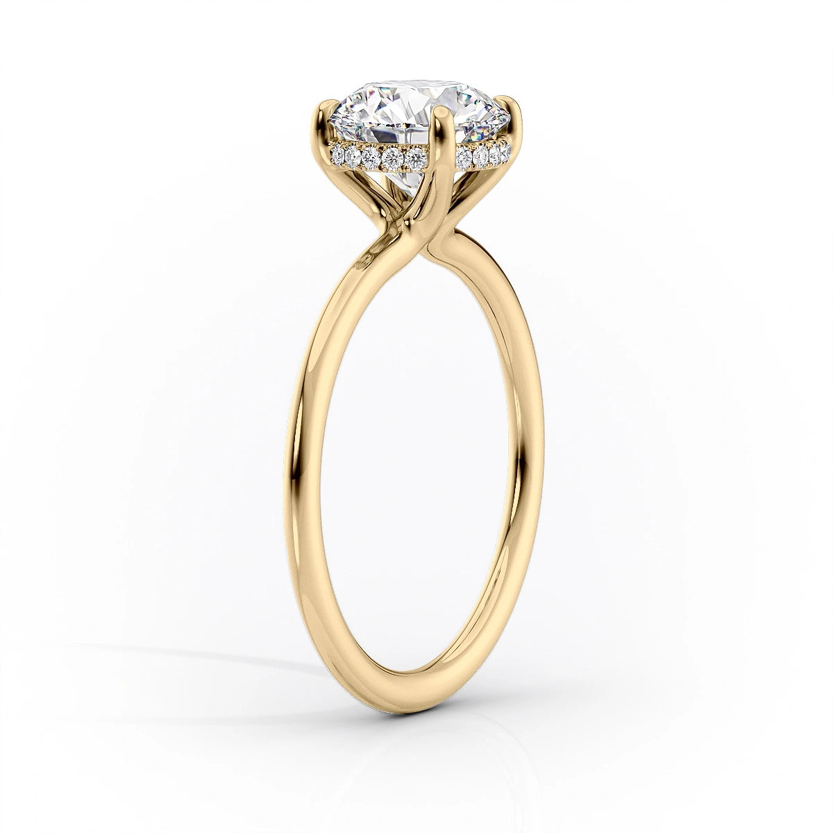 The Sarah Set  With A 2.5 Carat Princess 18K Yellow Gold Moissanite