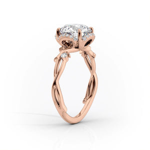The Halo Twig Set  With A 4 Carat Marquise 18K Rose Gold Moissanite