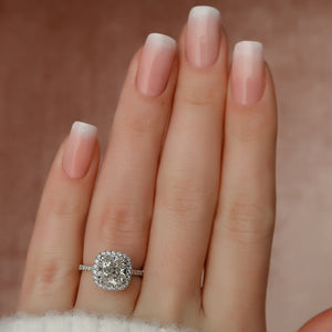 The Lenny Set With A 1 Carat Cushion 14K White Gold Lab Diamond