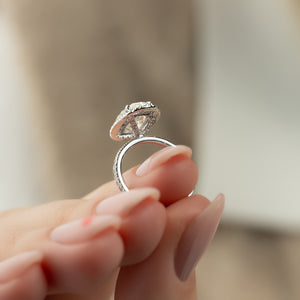 The Lenny Set With A 1 Carat Oval 14K White Gold Lab Diamond