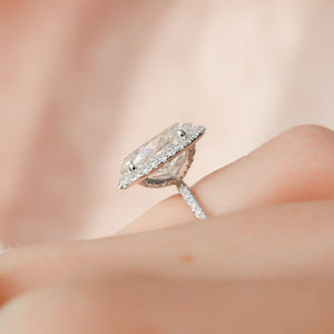 The Lenny Set With A 1.5 Carat Oval 14K White Gold Lab Diamond