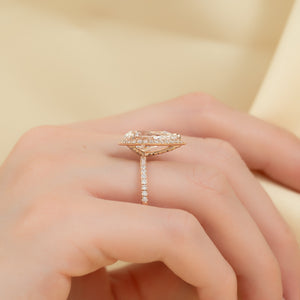 The Lenny Set With A 1 Carat Pear 14K Rose Gold Lab Diamond