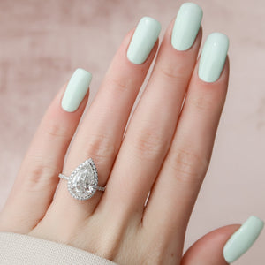 The Lenny Set With A 1 Carat Pear 14K White Gold Lab Diamond