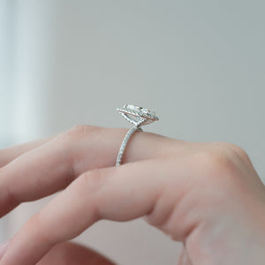 The Lenny Set With A 1 Carat Pear 14K White Gold Lab Diamond