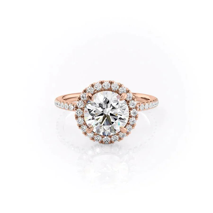 The Lenny Set With A 1 Carat Round 14K Rose Gold Lab Diamond