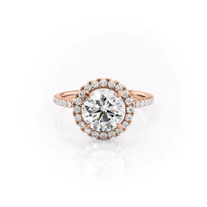 The Lenny Set With A 1 Carat Round 14K Rose Gold Lab Diamond
