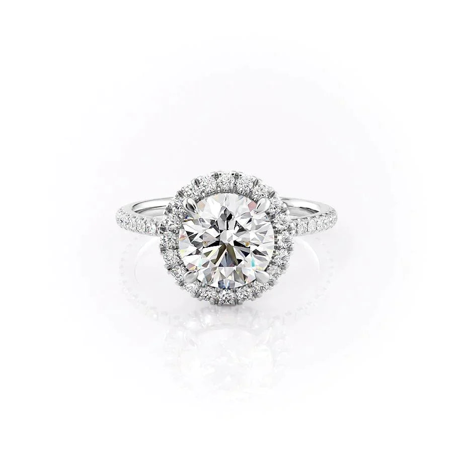 The Lenny Set With A 1 Carat Round 14K White Gold Lab Diamond
