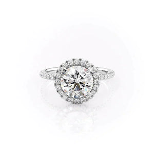 The Lenny Set With A 1.5 Carat Round 18K White Gold Lab Diamond
