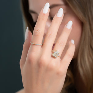The Lenny Set With A 1 Carat Radiant 18K Yellow Gold Lab Diamond