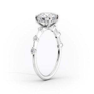 The Hidden Halo Penelope Set With A 1 Carat Pear 14K White Gold Lab Diamond