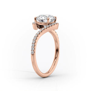 The Skyler Set With A 2 Carat Round 18K Rose Gold Lab Diamond